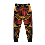Japanese Samurai Warrior Mask Print Jogger Pants