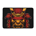 Japanese Samurai Warrior Mask Print Kitchen Mat