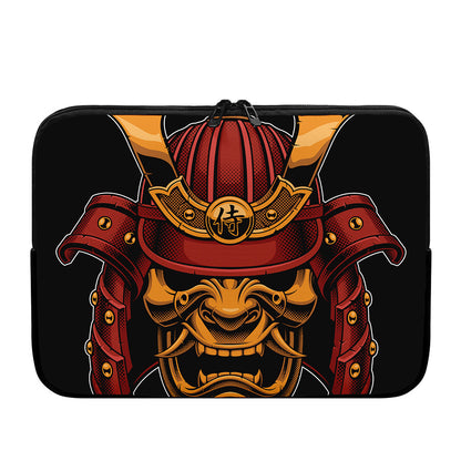Japanese Samurai Warrior Mask Print Laptop Sleeve