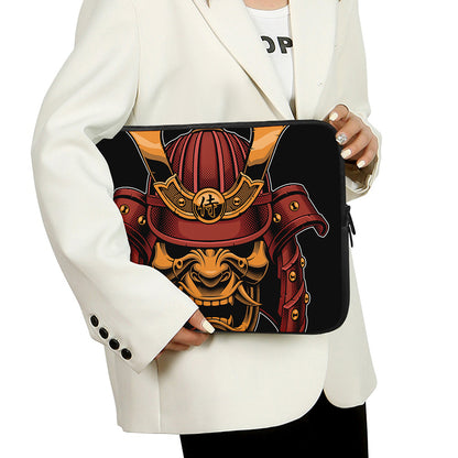 Japanese Samurai Warrior Mask Print Laptop Sleeve