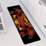 Japanese Samurai Warrior Mask Print Long Kitchen Mat