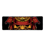Japanese Samurai Warrior Mask Print Long Kitchen Mat