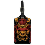 Japanese Samurai Warrior Mask Print Luggage Tag