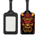 Japanese Samurai Warrior Mask Print Luggage Tag