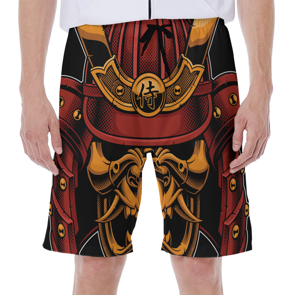 Japanese Samurai Warrior Mask Print Men's Beach Shorts