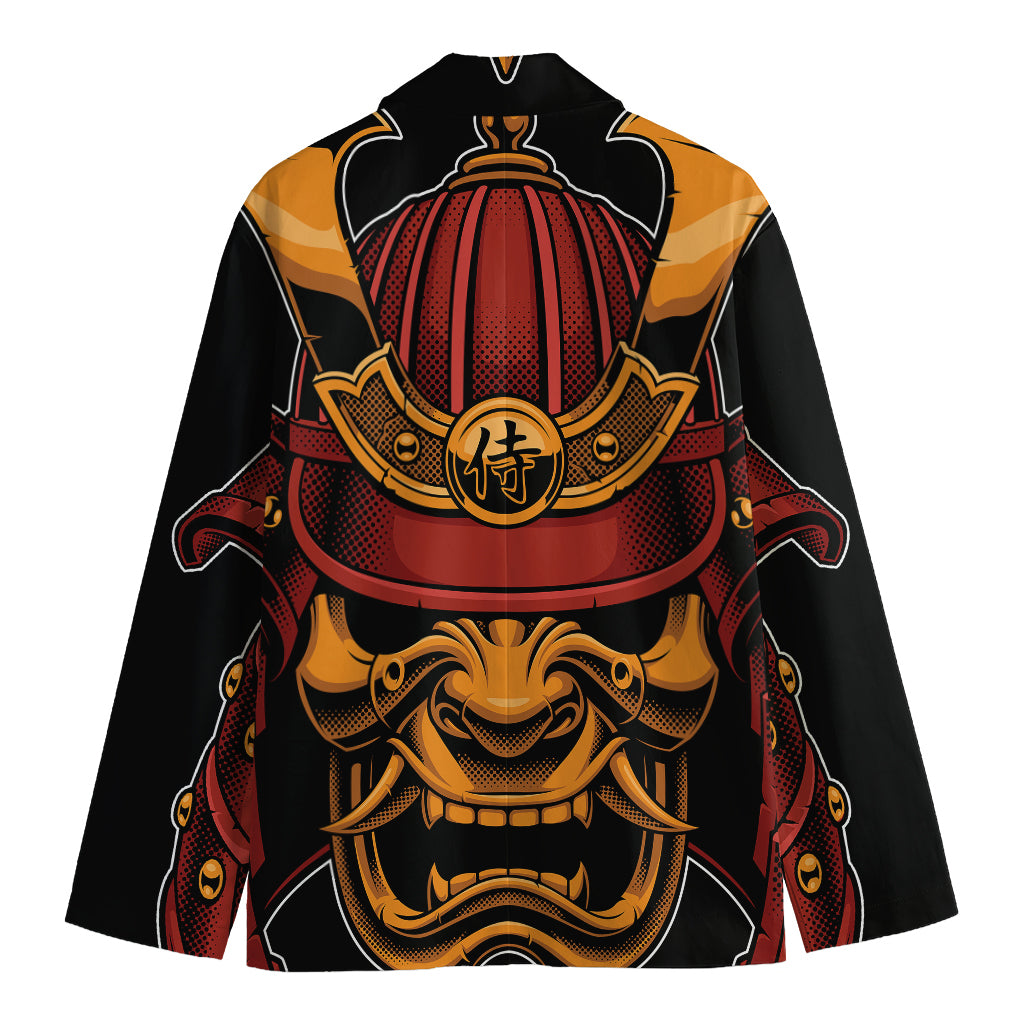 Japanese Samurai Warrior Mask Print Men's Blazer