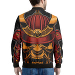 Japanese Samurai Warrior Mask Print Men's Bomber Jacket