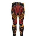 Japanese Samurai Warrior Mask Print Men's Leggings