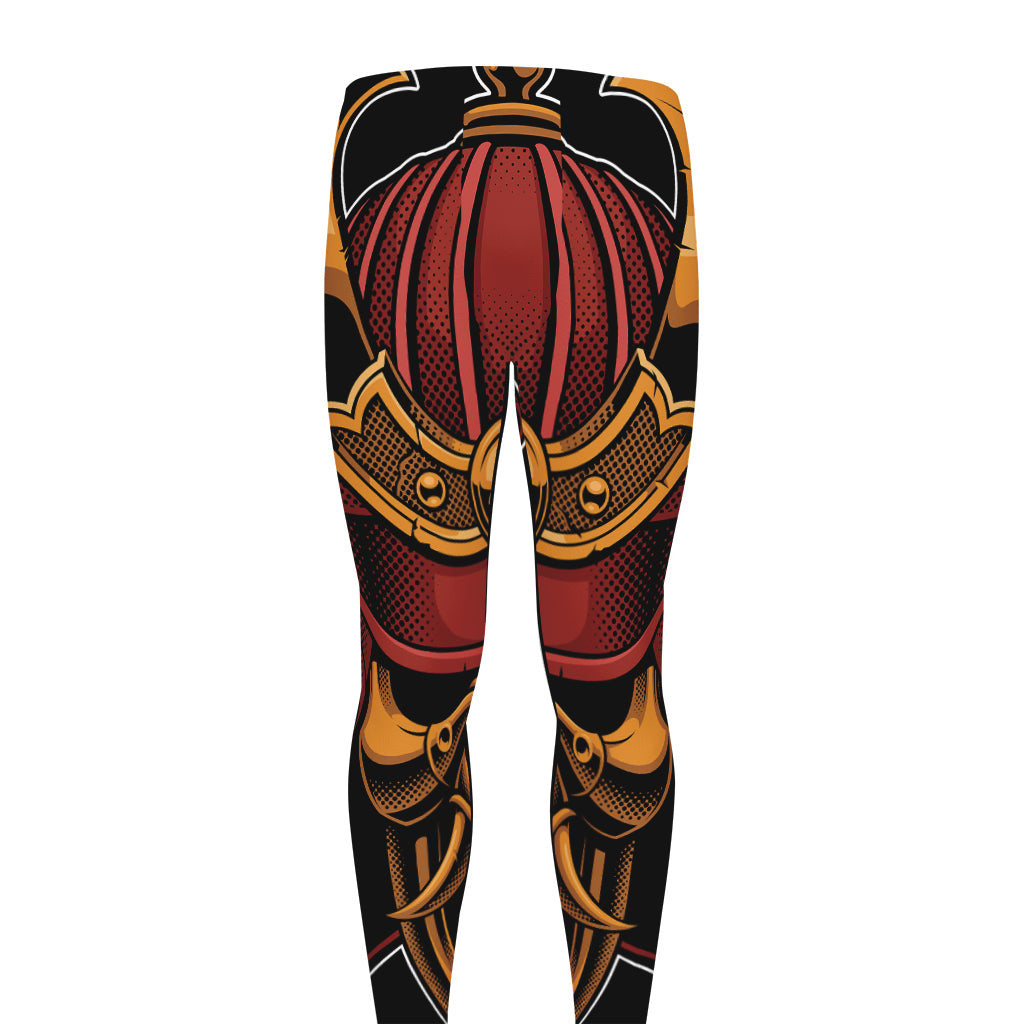 Japanese Samurai Warrior Mask Print Men's leggings