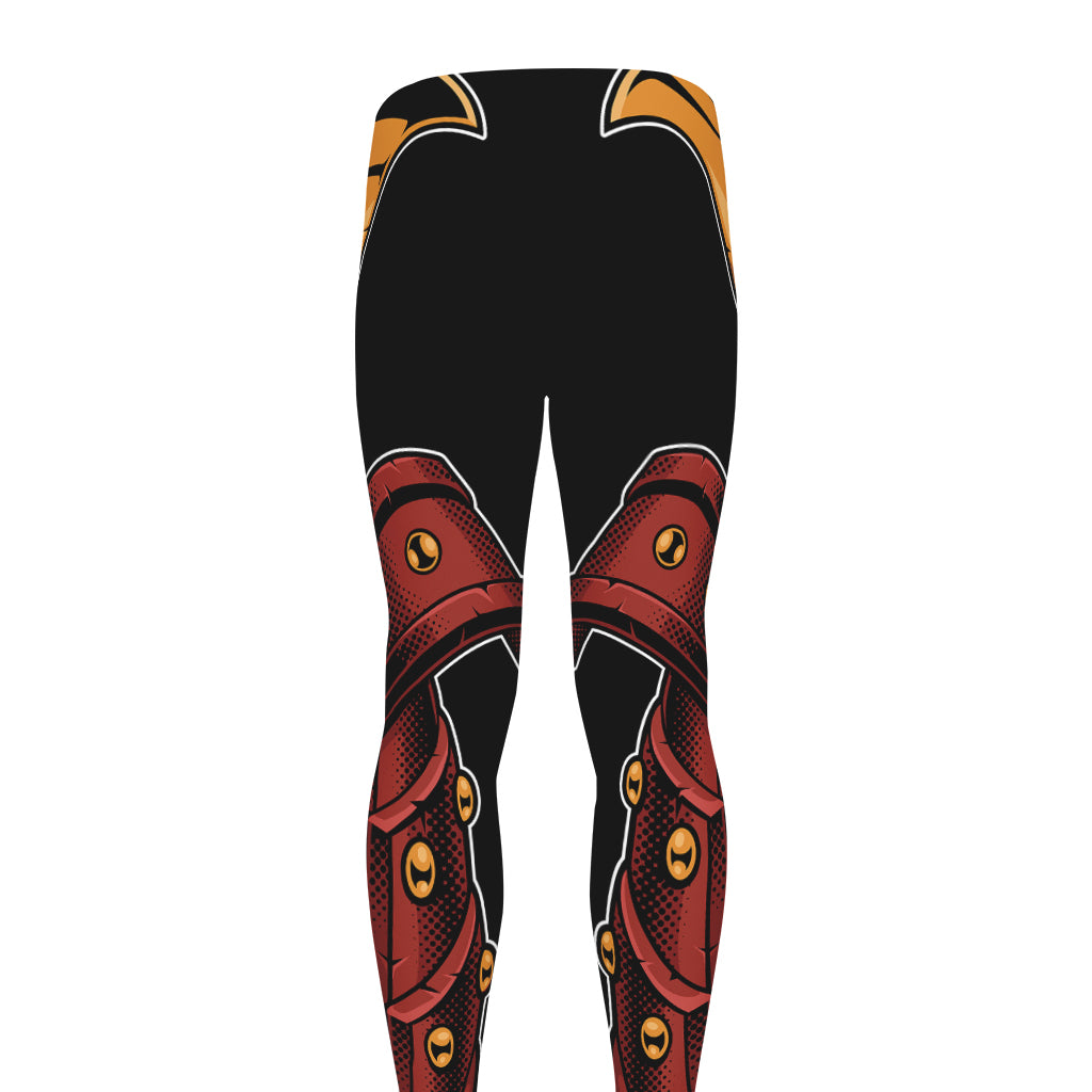 Japanese Samurai Warrior Mask Print Men's leggings