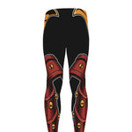 Japanese Samurai Warrior Mask Print Men's leggings