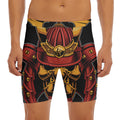 Japanese Samurai Warrior Mask Print Men's Long Boxer Briefs