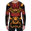 Japanese Samurai Warrior Mask Print Men's Long Sleeve T-Shirt