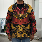 Japanese Samurai Warrior Mask Print Men's Shirt Jacket