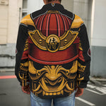 Japanese Samurai Warrior Mask Print Men's Shirt Jacket