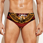 Japanese Samurai Warrior Mask Print Men's Swim Briefs