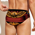 Japanese Samurai Warrior Mask Print Men's Swim Briefs