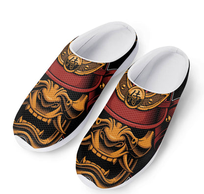 Japanese Samurai Warrior Mask Print Mesh Casual Shoes