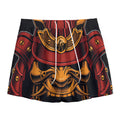 Japanese Samurai Warrior Mask Print Mesh Shorts