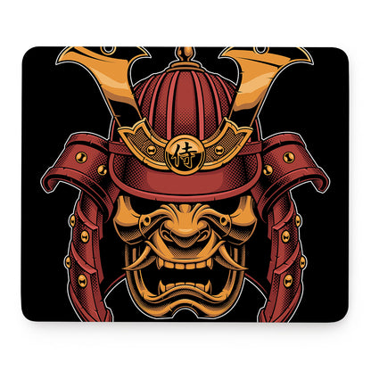 Japanese Samurai Warrior Mask Print Mouse Pad