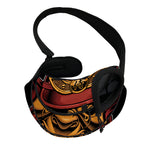 Japanese Samurai Warrior Mask Print Pet Sling Carrier