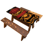 Japanese Samurai Warrior Mask Print Picnic Table Cover