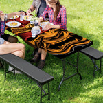 Japanese Samurai Warrior Mask Print Picnic Table Cover