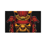 Japanese Samurai Warrior Mask Print Polyester Flag