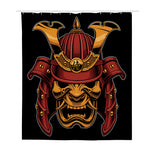 Japanese Samurai Warrior Mask Print Polyester Shower Curtain