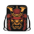 Japanese Samurai Warrior Mask Print Rectangular Crossbody Bag