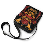 Japanese Samurai Warrior Mask Print Rectangular Crossbody Bag