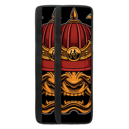 Japanese Samurai Warrior Mask Print Refrigerator Handle Covers
