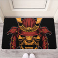 Japanese Samurai Warrior Mask Print Rubber Doormat