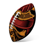 Japanese Samurai Warrior Mask Print Rugby Ball