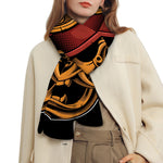 Japanese Samurai Warrior Mask Print Scarf