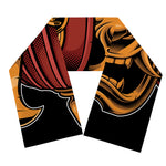 Japanese Samurai Warrior Mask Print Scarf