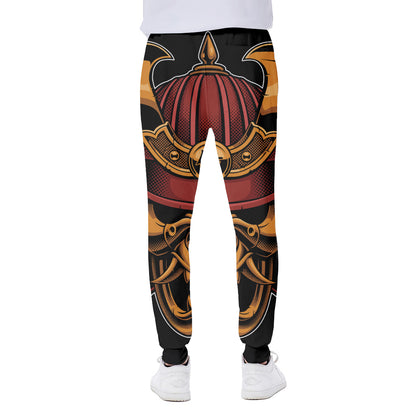 Japanese Samurai Warrior Mask Print Scuba Joggers
