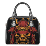 Japanese Samurai Warrior Mask Print Shoulder Handbag