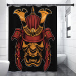 Japanese Samurai Warrior Mask Print Shower Curtain
