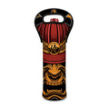 Japanese Samurai Warrior Mask Print Single Neoprene Wine Tote