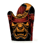 Japanese Samurai Warrior Mask Print Single Oven Mitt