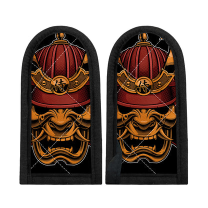 Japanese Samurai Warrior Mask Print Skillet Handle Cover
