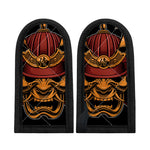 Japanese Samurai Warrior Mask Print Skillet Handle Cover