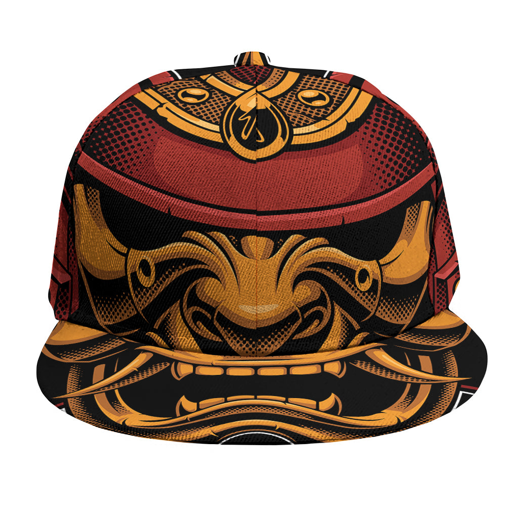 Japanese Samurai Warrior Mask Print Snapback Cap