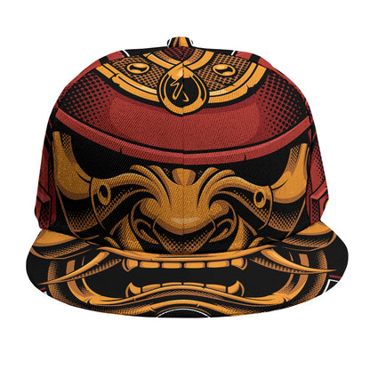 Japanese Samurai Warrior Mask Print Snapback Cap