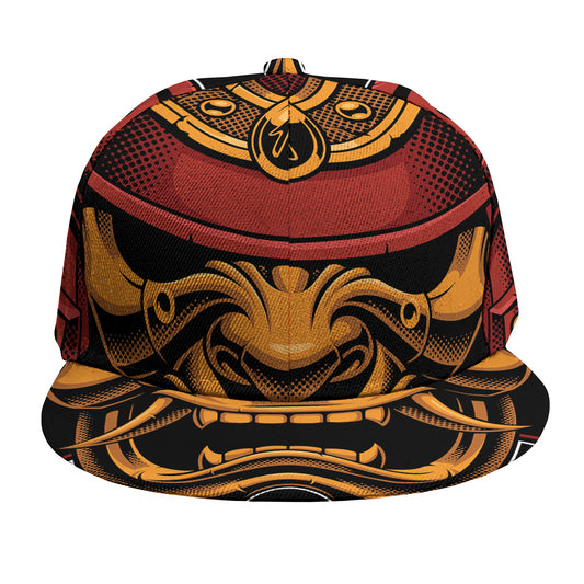 Japanese Samurai Warrior Mask Print Snapback Cap