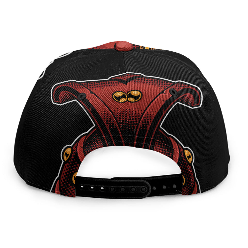 Japanese Samurai Warrior Mask Print Snapback Cap