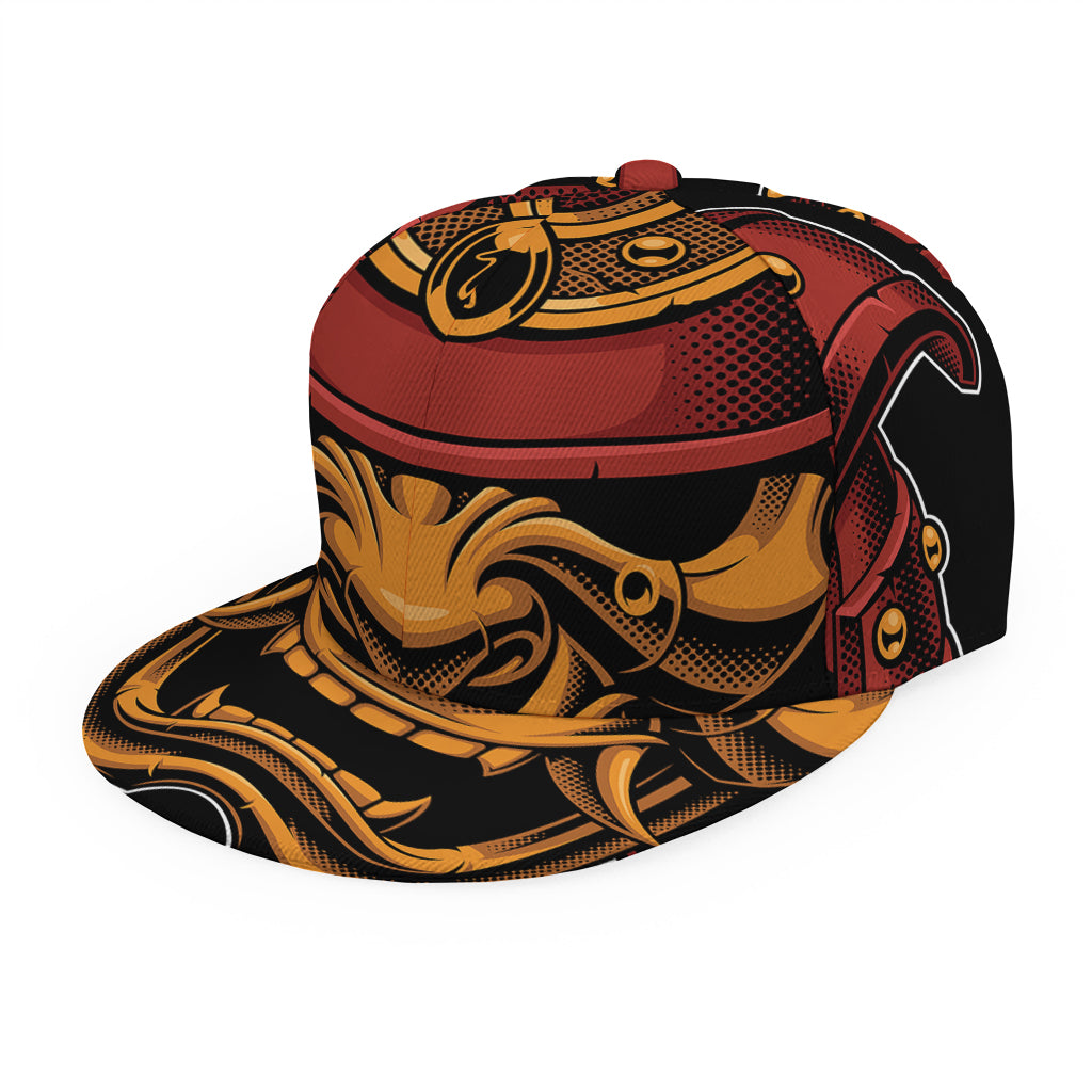 Japanese Samurai Warrior Mask Print Snapback Cap