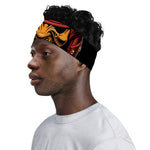 Japanese Samurai Warrior Mask Print Sports Headband