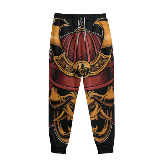 Japanese Samurai Warrior Mask Print Sweatpants